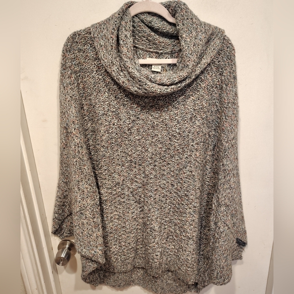 Bob Timberlake NWT  Multicolor Textured Sweater Poncho Top XL/XXL Cocoon Style